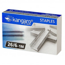 Скобы для степлера №26/6 Kangaro, оцинкованные, 1000шт.