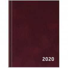 Ежедневник датированный 2020г., A6, 168л., бумвинил, OfficeSpace, бордовый