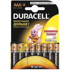 Батарейка Duracell Basic AAA (LR03) алкалиновая, 8BL