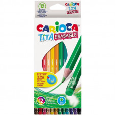 Карандаши цветные пластиковые стираемые Carioca 