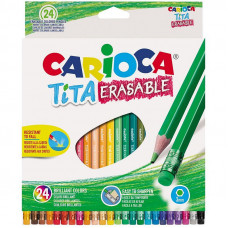 Карандаши цветные пластиковые стираемые Carioca 