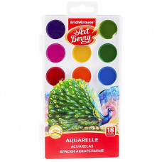 Акварель ArtBerry, 18 цветов, без кисти, с УФ защитой яркости, пластик, европодвес