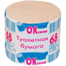 Бумага туалетная Окская, 1 слойн., 100г, без втулки, серая 30м