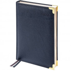 Ежедневник недатир., A5, 160л., кожа, Delucci, гладкая кожа, зол. срез, черный