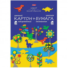 Набор цв. картона и цв. бумаги 20л.,10цв., А4, Hatber 