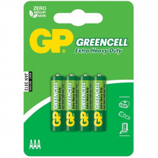 Батарейка GP Greencell AAA (R03) 24S солевая, BL4