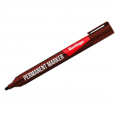 Маркер перманентный Berlingo коричневый, пулевидный, 3 мм