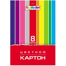 Картон цветной двусторонний A4, Hatber 